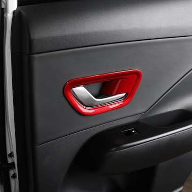 YOUTOOCAR 4PCS Inner Door Handle Bowl Trim Covers Compatible with Hyundai Kona 20242025 Accessories Red