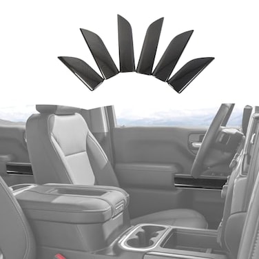 RT-TCZ RTTCZ Carbon Fiber Inner Door Handle Panel Cover Trim Interior Accessories Compatible with Chevy SilveradoGMC Sierra 201920226PCS