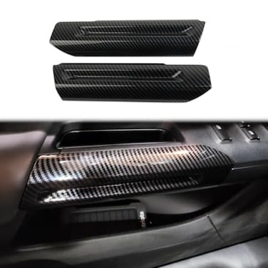 Fewshaw Inner Door Handrail Handle Cover Trim for 20152026 Ford Mustang Carbon Fiber Style