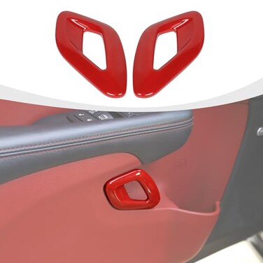 RAZPOY Inner Door Handle Cover Trim Compatible with Dodge Challenger 20152024 Interior Accessories Red