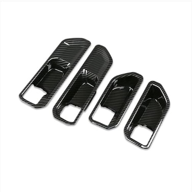 Beautost Fit for Toyota Land Cruiser LC250 2024 2025 2026 Interior Door Handle Bowl Panel Cover Trims Carbon Fiber Pattern