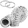 CABAX Dryer Vent Hose 4 Inch 5 Feet NonInsulated Flex Air Aluminum Foil Ducting for HVAC Ventilation with 2 Clamps Silver