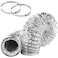 CABAX Dryer Vent Hose 4 Inch 5 Feet NonInsulated Flex Air Aluminum Foil Ducting for HVAC Ventilation with 2 Clamps Silver