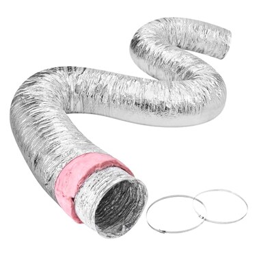 VEVOR 6 Inch Insulated Flexible Duct R6025 Feet Long with 2 Duct Clamps HeavyDuty Three Layer Protection Air Ducting Hose for HVAC Heating Cooling Ventilation and Exhaust Ductwork Insulation