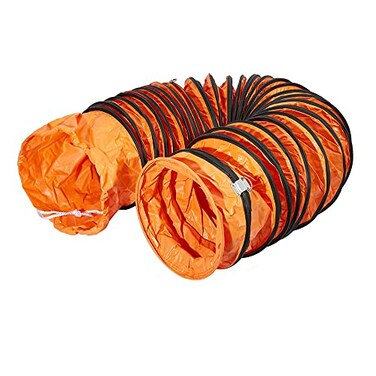FDTDUCT PVC Flexible Duct Hose HVAC Duct Hosing Flame Retardant for Ventilator Utility Blower Fan with Adjustable Rope and DRing Easy Storage 12inx16ft