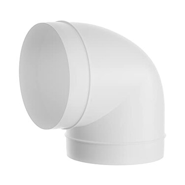 Repa Market 6 Inch Ducting Pipe Connector White Plastic 90 Degree Elbow Hose Duct Fittings Round Rigid and Flexible PVC Pipe fitting Tube Adapter for HVAC Ventilation System Connection