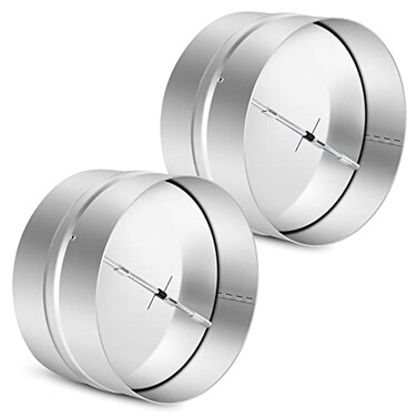 Kikerike 2 Pcs 6 Inch Draft Blocker Backdraft Damper Duct Draft Stopper OneWay Airflow Ducting Insert Backflow Preventer Inline Fan Vent Deflector
