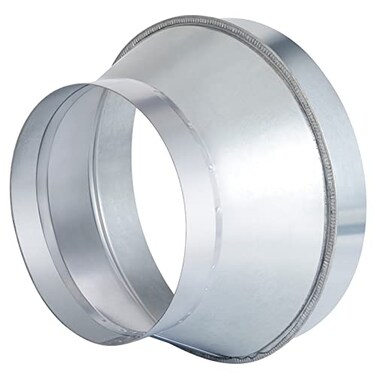 Dunzy Duct Reducer 8 to 6 Inch Ducting Connector Air Adapter Reducer Increaser Round Galvanized Steel Air Adapter for Bathroom Kitchen1 Piece