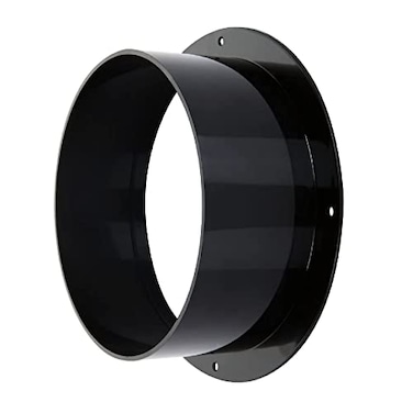 Allvent Duct Connector Flange 8756 Inch Black Plastic Straight Dryer Vent Wall Plate Wall Trim Pipe Collar for Heating Cooling Ventilation System200mm