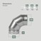 Vent Systems 6 Inch 90 Degree Duct Elbow Galvanized Steel Round Dryer Vent Elbow for SpiralRigid Vent HVAC Ventilation System Pipe AdapterCoupler InletOutlet Ducting Bend Pipe Fittings