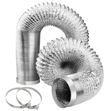 YIJUHOU 4Inch Dryer Vent Hose 14FT Flexible Aluminum Duct with 2 Clamps HeavyDuty Four Layer Protection for HVAC Ventilation and Exhaust