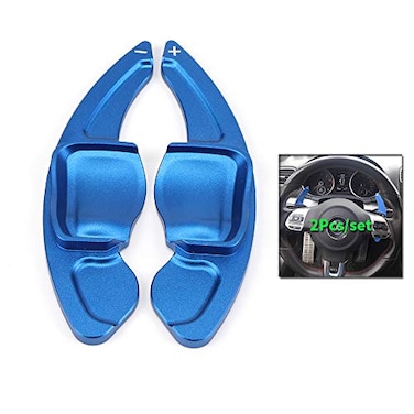 SANRILYDSG for VW Paddle Shifter Extensions Aluminum Steering Wheel Paddle ShifterFits VW Golf 6 Tiguan MK5 MK6 Jetta GTI R20 R36 Golf 5 MK5 CC for Scirocco GTD Passat Replacement Kit Blue