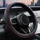 Ouzorp Car Steering Wheel Cover Microfiber Leather Steering Wheel Covers with AntiSlip Lining Universal 14515 inchs Black with Red line