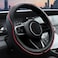 Ouzorp Car Steering Wheel Cover Microfiber Leather Steering Wheel Covers with AntiSlip Lining Universal 14515 inchs Black with Red line