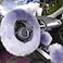 Yontree Fashion Fluffy Steering Wheel Covers for WomenGirlsLadies Australia Pure Wool 15 Inch 1 Set 3 Pcs Gray