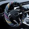 Limsas Boho Steering Wheel Cover Elastic Microfiber for Women Universal Fit 15 inch Car SUV Hippie Style Protector Cover AntiSlip Breathable Absorbing Sweat 02