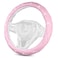 BubabyZZ Cute Sparkly Pink Car Steering Wheel Cover Soft Breathable AntiSlip PU Leather Steering Wheels Covers with Diamond Bling RhinestoneUniversal Protector Cars Accessories
