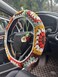 YDMZZB Steering Wheel CoverHandmade Crochet Rainbow Sunflower Granny Square Steering Wheel Covers Steering Wheel Cover1strawberry