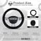Alpmosn Elastic Stretch Steering Wheel Cover Universal Interior Accessories Steering Wheel Cover for Women Men Breathable Microfiber Ice Silk AntiSlip Odorless Easy CarryBlack