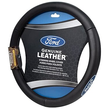 Plasticolor 006743R01 Ford Genuine Leather Steering Wheel Cover