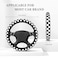 Olemier Black and White Checkered Steering Wheel Cover Rubber AntiSlip 14515 Inch Universal Steering Wheel Cover with 2 Pieces Car Coasters Suitable for Men Women