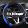 West Llama Flat Bottom Car Steering Wheel Cover for NissanD Shaped Steering Wheel Cover for RogueAltimaKicks BlackBlueStandard Size