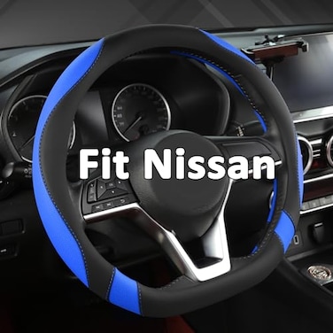 West Llama Flat Bottom Car Steering Wheel Cover for NissanD Shaped Steering Wheel Cover for RogueAltimaKicks BlackBlueStandard Size