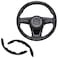 Lunwag 2pcs Universal Fit Carbon Fiber Steering Wheel Cover AntiSkid Steering Wheel CoverSegmented Steering Wheel ProtectorCar Interior Accessories Black