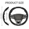 Lunwag 2pcs Universal Fit Carbon Fiber Steering Wheel Cover AntiSkid Steering Wheel CoverSegmented Steering Wheel ProtectorCar Interior Accessories Black