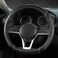 West Llama Flat Bottom Car Steering Wheel Cover for NissanD Shaped Steering Wheel Cover for RogueAltimaKicks Diamond QuiltedBlackGrayStandard Size