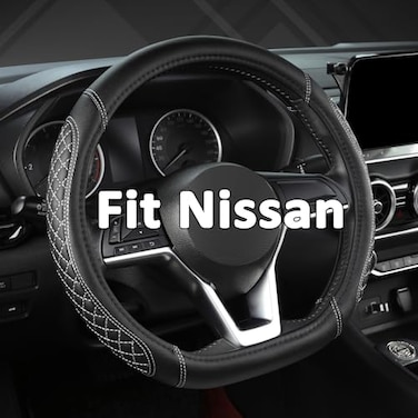 West Llama Flat Bottom Car Steering Wheel Cover for NissanD Shaped Steering Wheel Cover for RogueAltimaKicks Diamond QuiltedBlackGrayStandard Size