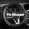 West Llama Flat Bottom Car Steering Wheel Cover for NissanD Shaped Steering Wheel Cover for RogueAltimaKicks Diamond QuiltedBlackGrayStandard Size