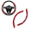 LevChall Carbon Fiber Steering Wheel Cover 2Piece Set AntiSkid Comfortable Grip Segmented Butterfly Design Easy SnapOn Installation Universal Fit 99 Cars Red