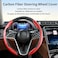 LevChall Carbon Fiber Steering Wheel Cover 2Piece Set AntiSkid Comfortable Grip Segmented Butterfly Design Easy SnapOn Installation Universal Fit 99 Cars Red