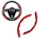 LevChall Carbon Fiber Steering Wheel Cover 2Piece Set AntiSkid Comfortable Grip Segmented Butterfly Design Easy SnapOn Installation Universal Fit 99 Cars Red