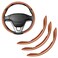 Amiss 3pcs Carbon Fiber AntiSkid Steering Wheel Cover Waterproof Segmented Butterfly Design Universal 99 Vehicle Wheel Cover Protector Car Interior Accessories Champagne3pcs