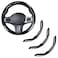 Aotoyou Carbon Fiber Steering Wheel Cover Snap on Car Steering Wheel Cover Set Accessories 3pcs Wrap Grip Non Slip Protector Universal Glossy Black