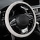 Alpmosn Elastic Stretch Steering Wheel Cover Breathable Microfiber Ice Silk AntiSlip Odorless Easy Carry Universal Interior Accessories Steering Wheel Cover for Women Men Grey