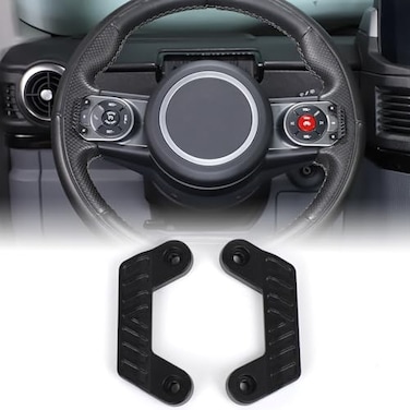 Bekantogy 2PCS Steering Wheel Guards Compatible with INEOS Grenadier 20222025 Aluminum Alloy Steering Wheel Buttons MisTouching Pads Interior Accessories Black