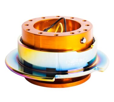 NRG Innovations NRGSRK250RGMC Gen 25 Race Steering Wheel Quick Release Kit Adapter Rose Gold BodyNeo Chrome Ring 6x70 and 6x74mm Bolt Patterns