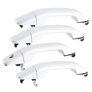 JDMON 4Pcs White Exterior Door Handle Replacement for Chevy Silverado GMC Sierra 1500 2500HD 3500HD 20142018 Front Rear Left Driver Right Passenger Outer Handle Set Replacement for 22929464 22923605