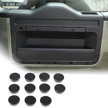 JONKOKO Alloy Car Door Screw Protector Cover Trim For Land Rover Defender 20202024 Gear Console Side Screw Protective CoverTailgate Door Screw Protector Cover Tailgate Door 11Pcs Black