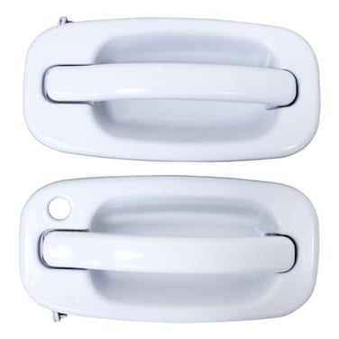 MOTOKU Front Driver and Passenger Side Exterior Door Handle Olympic White for Chevrolet Silverado 1500 2500 3500 Suburban Tahoe Avalanche GMC Sierra Yukon