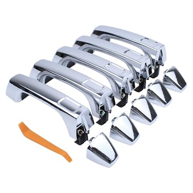 MOTOKU 5Pcs Front and Rear and Cargo Chrome Exterior Door Handles for Hummer H3T 20092010 H3 20062010 Outer Outside Door Handles