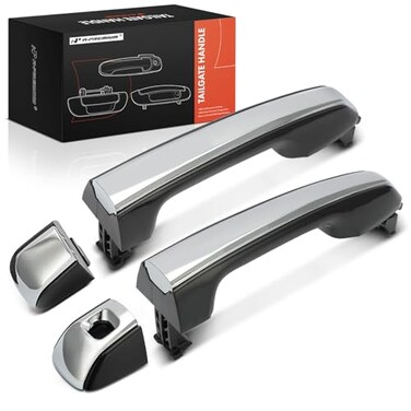 A-Premium APremium Front Driver and Passenger Side Exterior Door Handle with Keyhole Compatible with Toyota 4Runner 20102024 Lexus GX460 20102021 Black Chrome