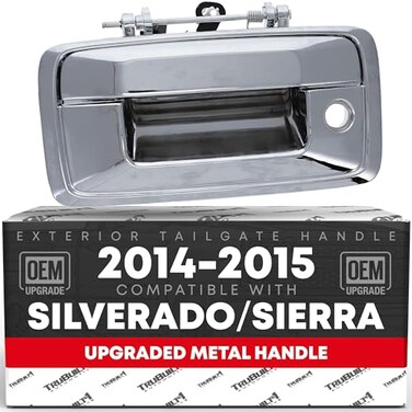 T1A Tailgate Handle Assembly Upgraded Metal Compatible with 20142015 Chevrolet Silverado GMC Sierra 1500 2500 3500 HD Liftgate Latch Handle Replacement Chrome OEM 23128693 23156950 82548