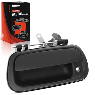 A-Premium APremium Upgraded Metal Tailgate Handle Latch Compatible with Toyota Tundra 20002006 Textured Black with Keyhole Exterior Tailgate Handle Assembly Replace Parts 69090OC010 TO1915110