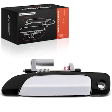 A-Premium APremium Front Left Driver Side Exterior Door Handle with Keyhole Compatible with Honda Civic 2001 2002 2003 2004 2005 Sedan Black Housing with Chrome Lever Replace 72180S5DA12ZA