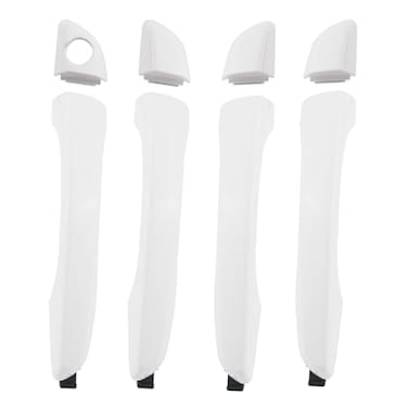 HONFQP Exterior Outside Door Handle Front Rear Left Driver Right Passenger Outside Door Handle Side with Cover for Hyundai Elantra 2017 2018 2019 2020 Replace 82651F0010 82652F0020 White 4PCS
