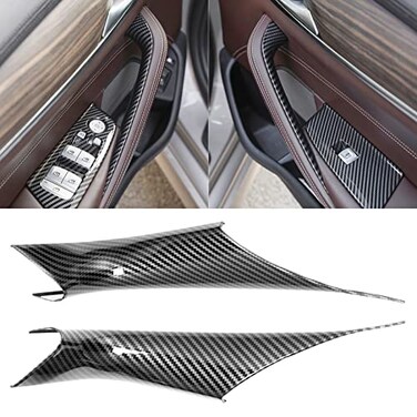 Jaronx Compatible with BMW 5 Series G30 G31 Door Handle Covers 20172022 Carbon Fiber Pattern Interior Door Pull Handle Covers Compatible with BMW 5 G30G31 518d520d520i525d530d530e530i540i